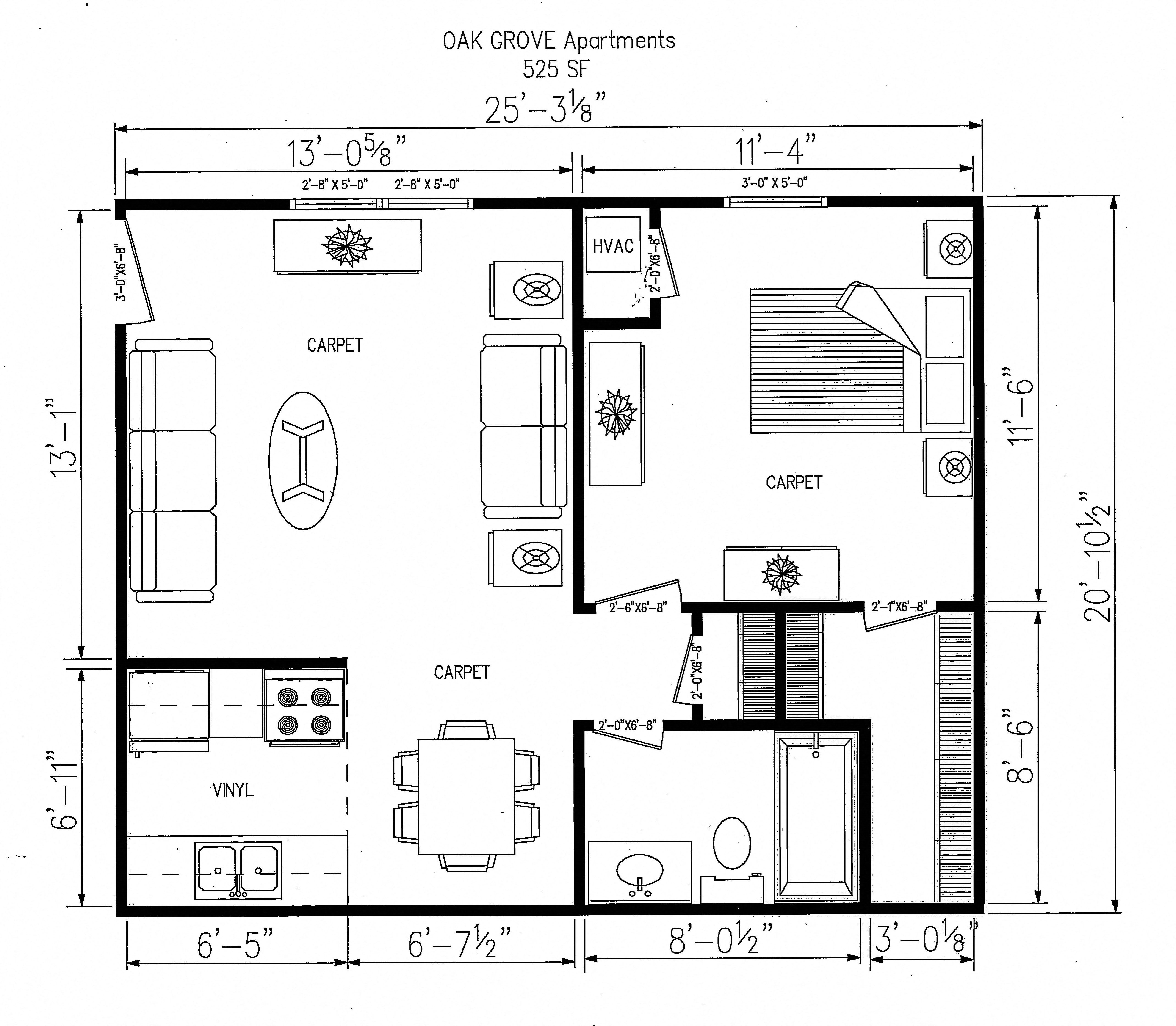 Floor Plans of Oak Grove Apartments in Chesapeake, VA